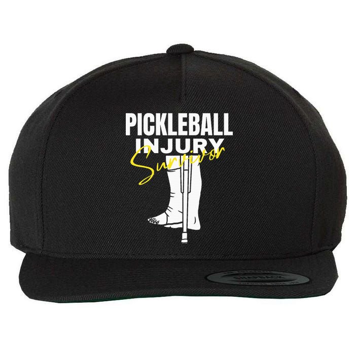 Pickleball Injury Survivor Funny Dink Player Team Paddleball Wool Snapback Cap