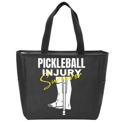 Pickleball Injury Survivor Funny Dink Player Team Paddleball Zip Tote Bag