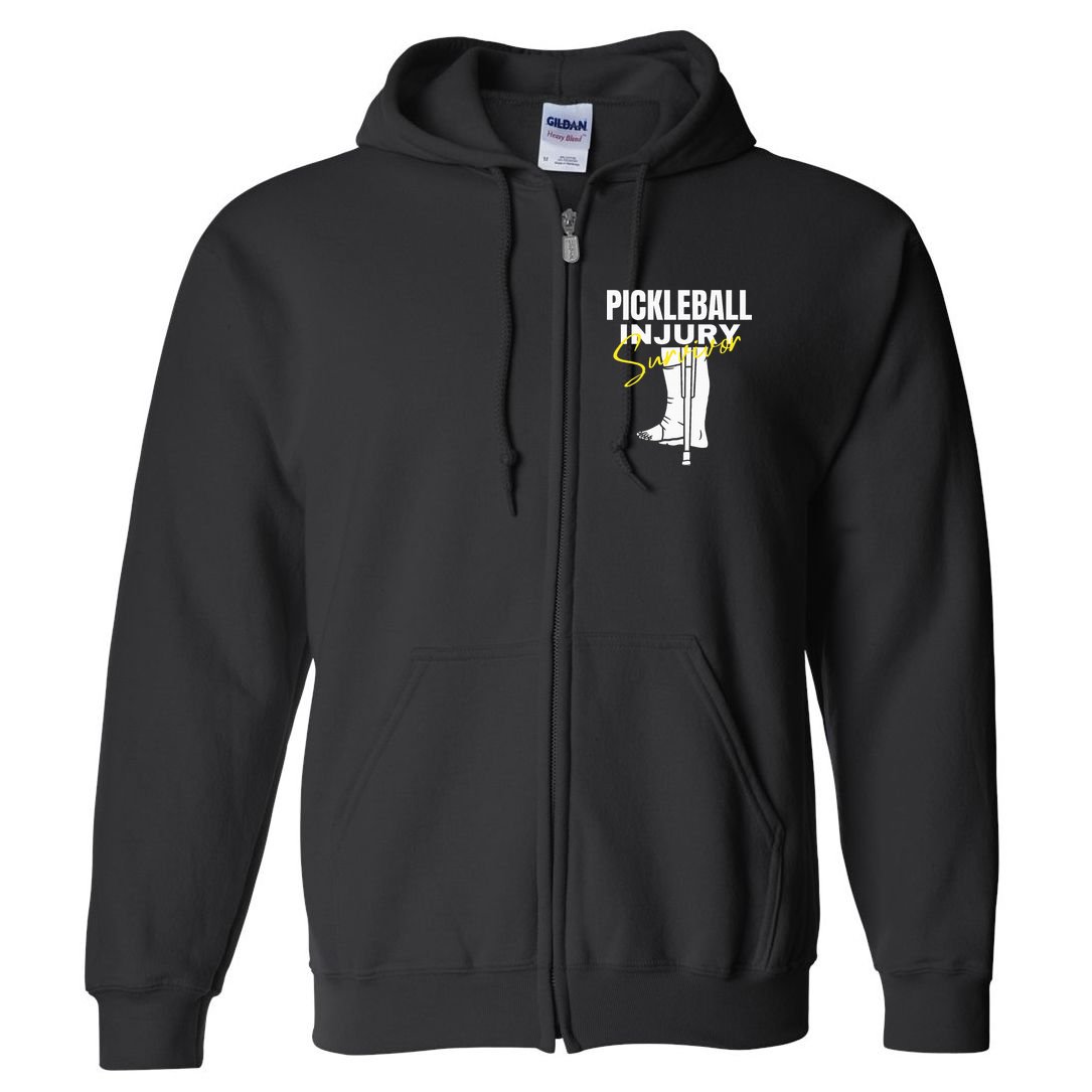 Pickleball Injury Survivor Funny Dink Player Team Paddleball Full Zip Hoodie