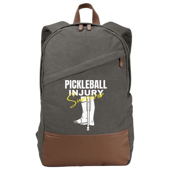 Pickleball Injury Survivor Funny Dink Player Team Paddleball Cotton Canvas Backpack