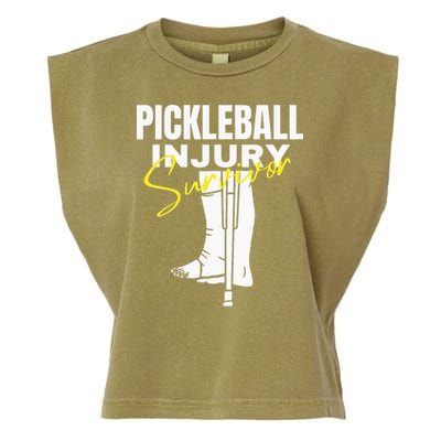 Pickleball Injury Survivor Funny Dink Player Team Paddleball Garment-Dyed Women's Muscle Tee
