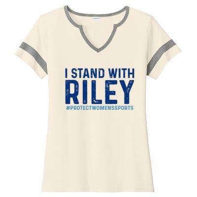 #ProtectWomensSports I Stand With Riley Gaines Ladies Halftime Notch Neck Tee