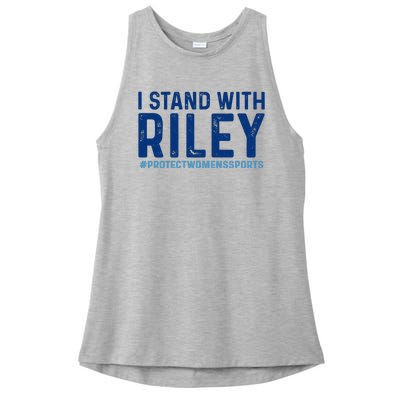 #ProtectWomensSports I Stand With Riley Gaines Ladies PosiCharge Tri-Blend Wicking Tank