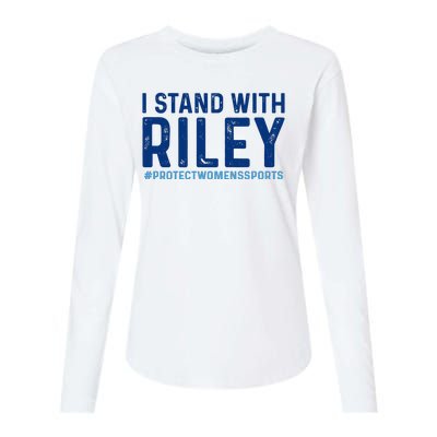 #ProtectWomensSports I Stand With Riley Gaines Womens Cotton Relaxed Long Sleeve T-Shirt