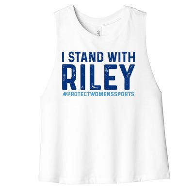 #ProtectWomensSports I Stand With Riley Gaines Women's Racerback Cropped Tank