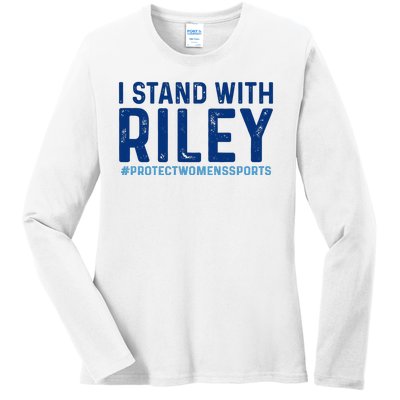 #ProtectWomensSports I Stand With Riley Gaines Ladies Long Sleeve Shirt