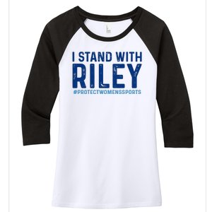 #ProtectWomensSports I Stand With Riley Gaines Women's Tri-Blend 3/4-Sleeve Raglan Shirt