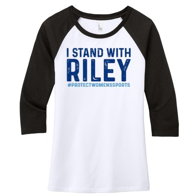 #ProtectWomensSports I Stand With Riley Gaines Women's Tri-Blend 3/4-Sleeve Raglan Shirt