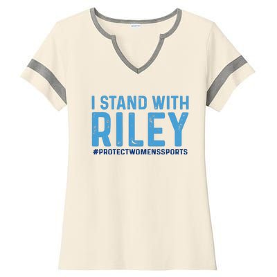 #ProtectWomensSports I Stand With Riley Gaines Ladies Halftime Notch Neck Tee