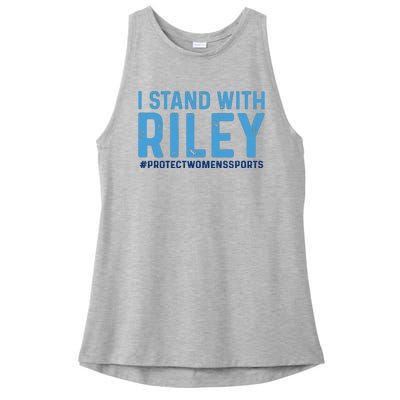 #ProtectWomensSports I Stand With Riley Gaines Ladies PosiCharge Tri-Blend Wicking Tank