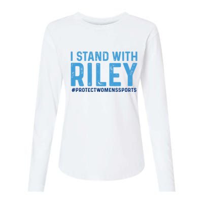 #ProtectWomensSports I Stand With Riley Gaines Womens Cotton Relaxed Long Sleeve T-Shirt