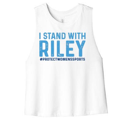 #ProtectWomensSports I Stand With Riley Gaines Women's Racerback Cropped Tank