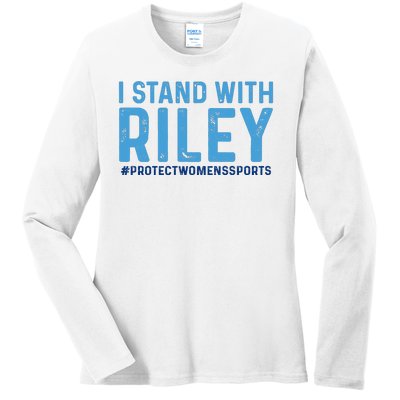 #ProtectWomensSports I Stand With Riley Gaines Ladies Long Sleeve Shirt