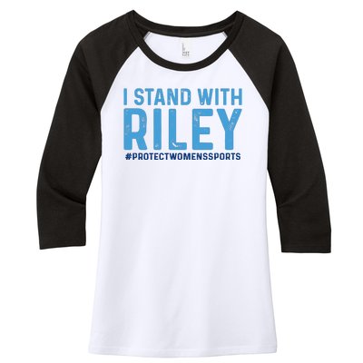 #ProtectWomensSports I Stand With Riley Gaines Women's Tri-Blend 3/4-Sleeve Raglan Shirt