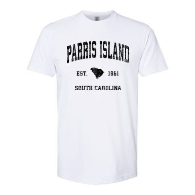 Parris Island South Carolina Sc Vintage Athletic Sports Softstyle CVC T-Shirt