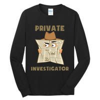 Private Investigator Spying Through Newspaper Secret Eye Tall Long Sleeve T-Shirt