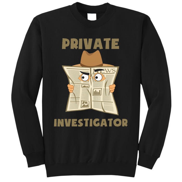 Private Investigator Spying Through Newspaper Secret Eye Tall Sweatshirt