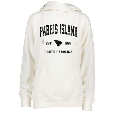 Parris Island South Carolina Sc Vintage Established Athletic Sports Womens Funnel Neck Pullover Hood