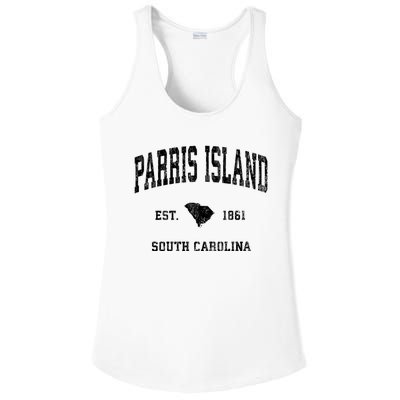 Parris Island South Carolina Sc Vintage Established Athletic Sports Ladies PosiCharge Competitor Racerback Tank