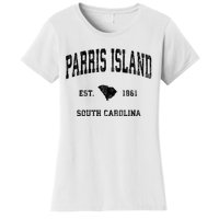 Parris Island South Carolina Sc Vintage Established Athletic Sports Women's T-Shirt