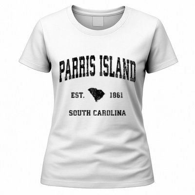 Parris Island South Carolina Sc Vintage Established Athletic Sports Women's T-Shirt