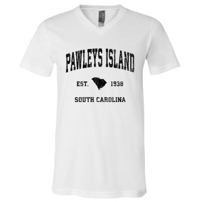 Pawleys Island South Carolina Sc Vintage Established Athletic Sports V-Neck T-Shirt