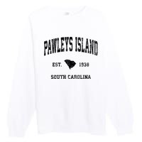 Pawleys Island South Carolina Sc Vintage Established Athletic Sports Premium Crewneck Sweatshirt