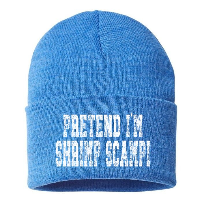 Pretend Im Shrimp Scampi Cute Gift Easy Halloween Costume Gift Sustainable Knit Beanie