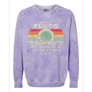 Pluto Is Still A Planet Retro Style Funny Science Colorblast Crewneck Sweatshirt