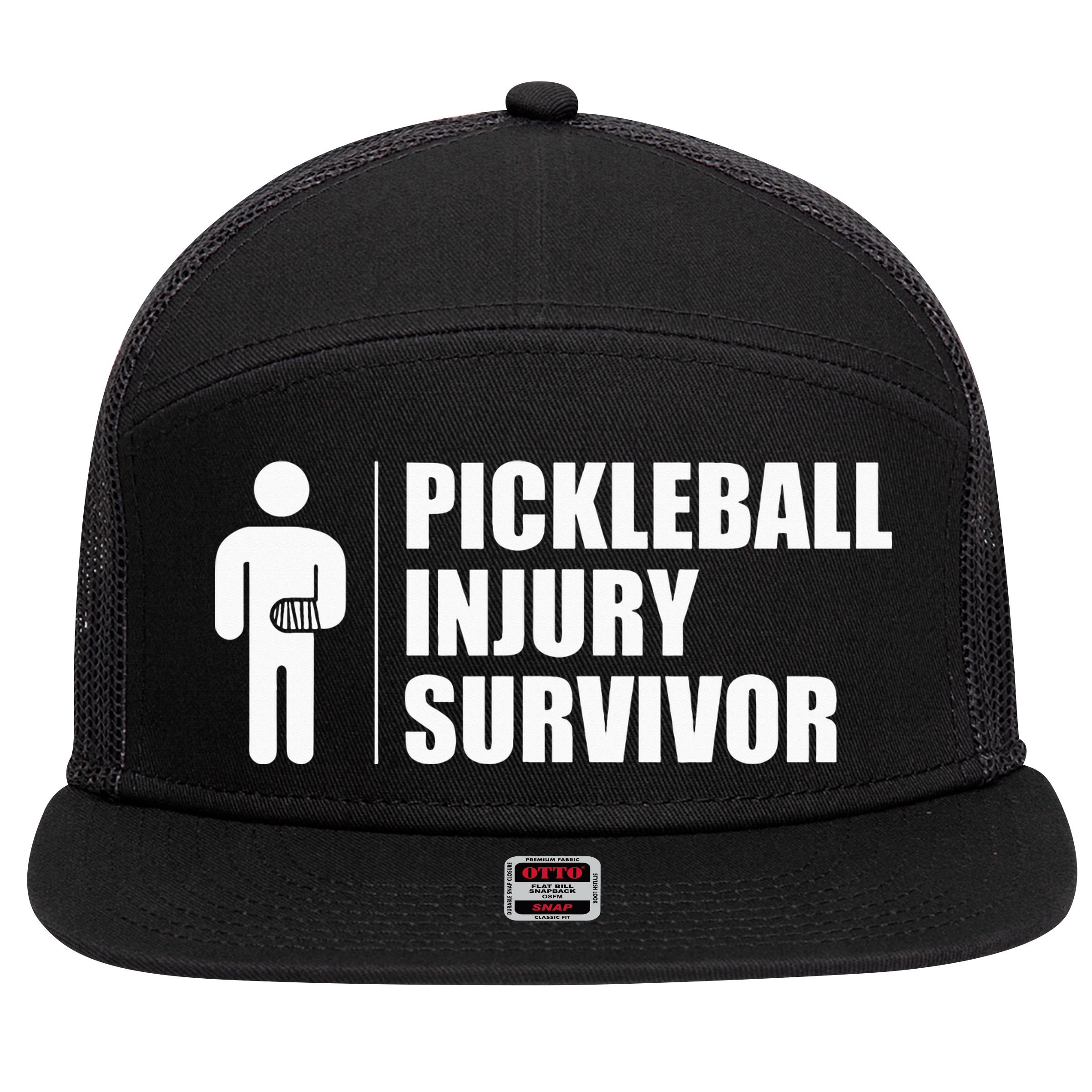 Pickleball Injury Survivor 7 Panel Mesh Trucker Snapback Hat