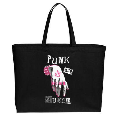 Punk is So Queer Queer As Punk Gay Punk Homocore Hardcore Cotton Canvas Jumbo Tote