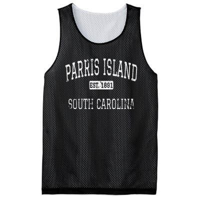 Parris Island South Carolina SC Vintage Mesh Reversible Basketball Jersey Tank