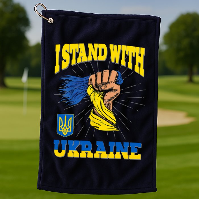 Powerful I Stand With Ukraine Golf Towel