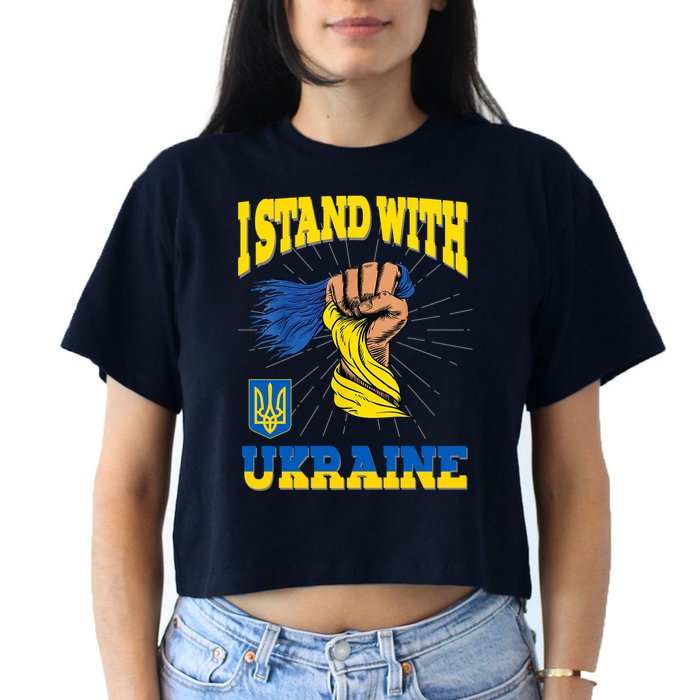 Powerful I Stand With Ukraine Crop Top