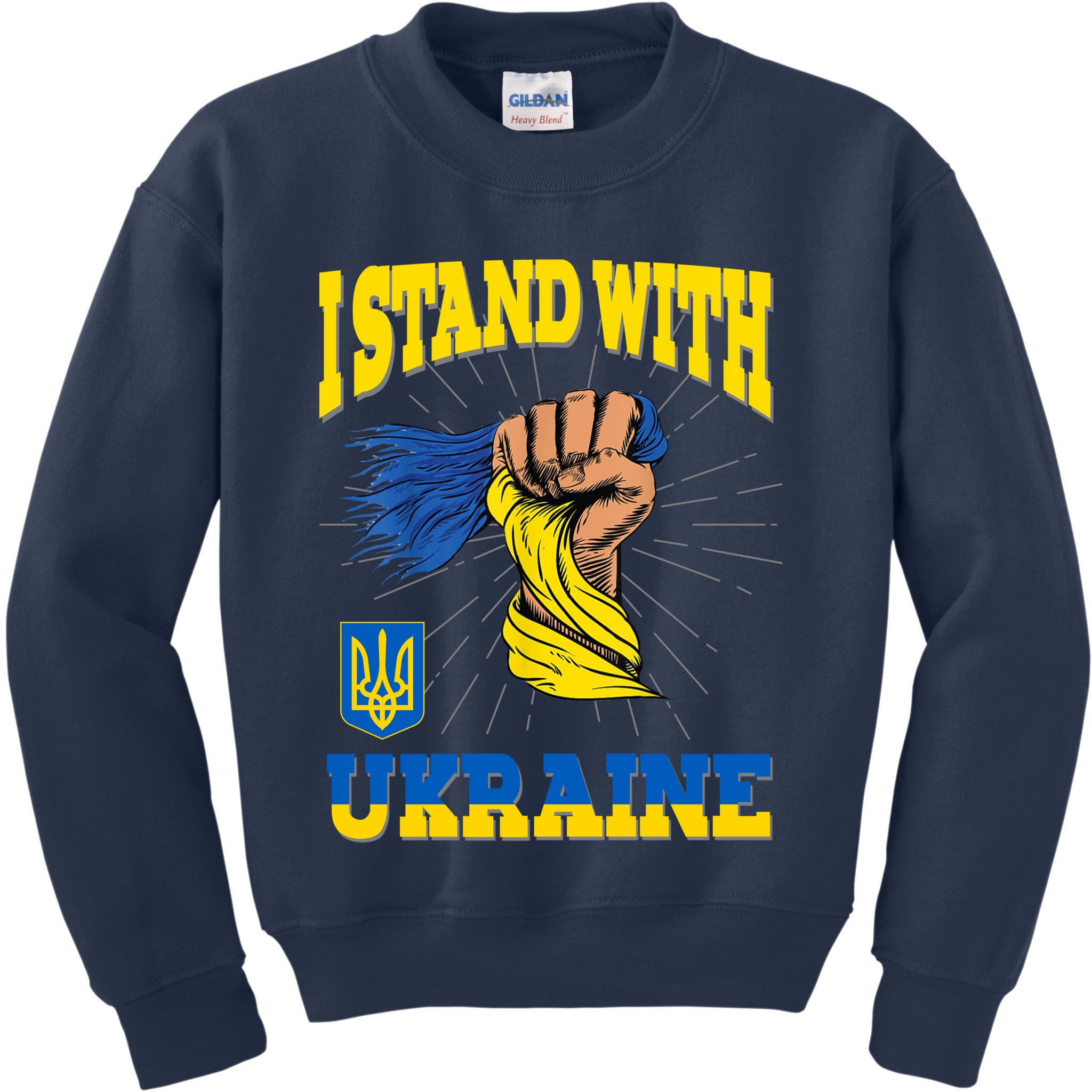Powerful I Stand With Ukraine Kids Sweatshirt