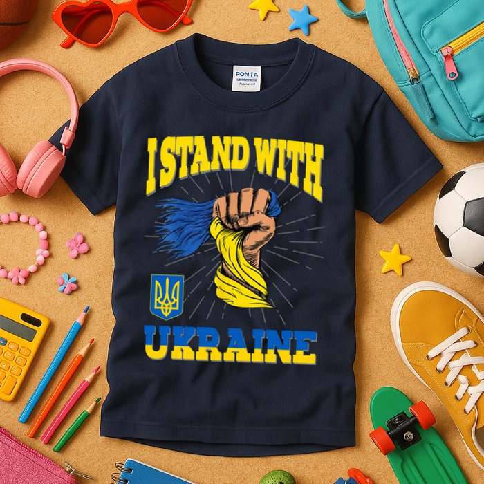 Powerful I Stand With Ukraine Kids T-Shirt