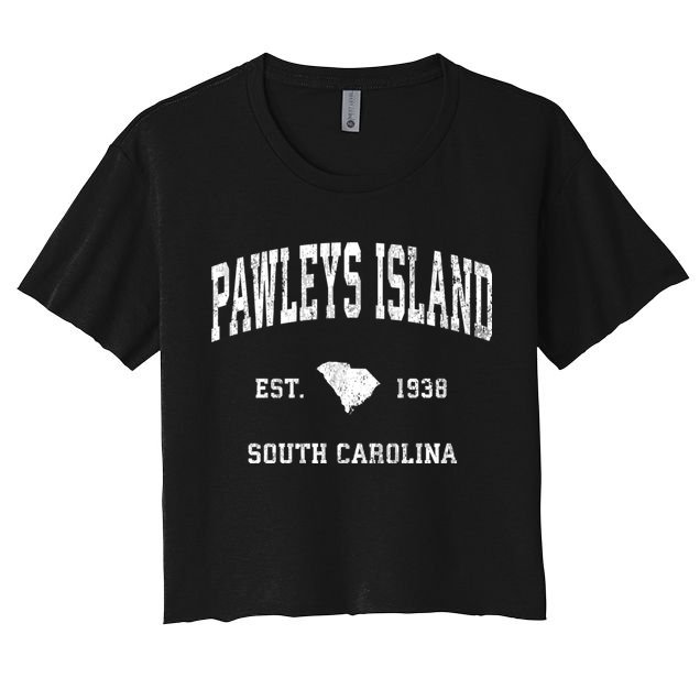 Pawleys Island South Carolina Sc Vintage Athletic Sports Crop Top
