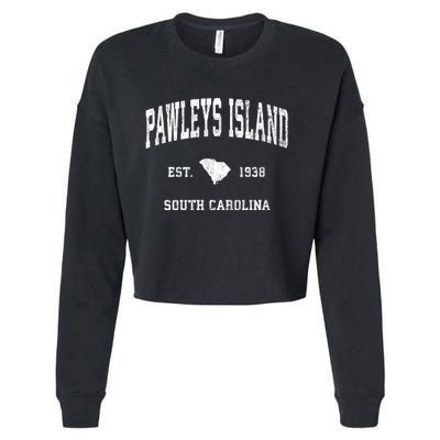 Pawleys Island South Carolina Sc Vintage Athletic Sports Cropped Pullover Crew