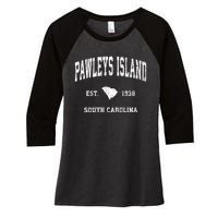 Pawleys Island South Carolina Sc Vintage Athletic Sports Women's Tri-Blend 3/4-Sleeve Raglan Shirt