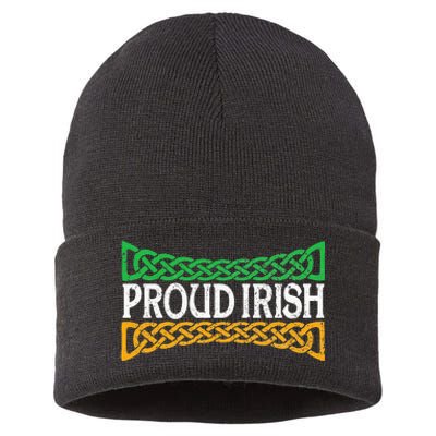 Proud Irish St. Patrick's Day Colorful Celtic Pride Sustainable Knit Beanie