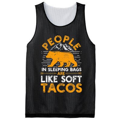 People In Sleeping Bags Are Like Soft Tacos Mexican Camping Mesh Reversible Basketball Jersey Tank