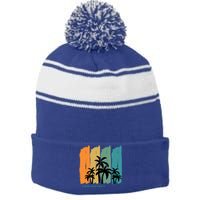 Palms Island Southeast Asia Sun Souvenir Palawan Gift Stripe Pom Pom Beanie