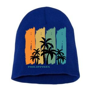 Palms Island Southeast Asia Sun Souvenir Palawan Gift Short Acrylic Beanie