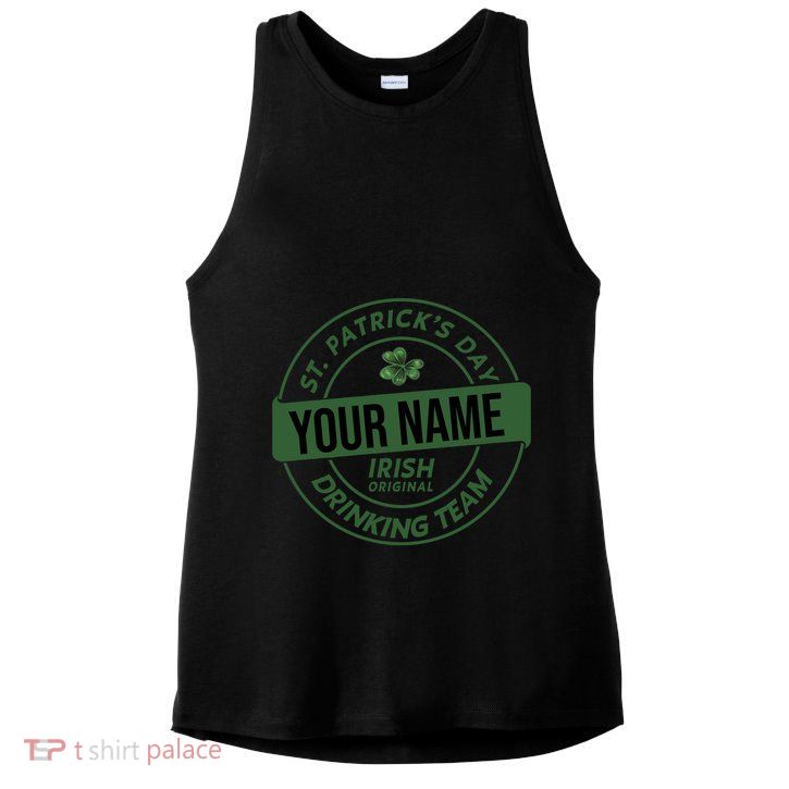Personalized Irish Shirt Drinking Team Ladies PosiCharge Tri-Blend Wicking Tank
