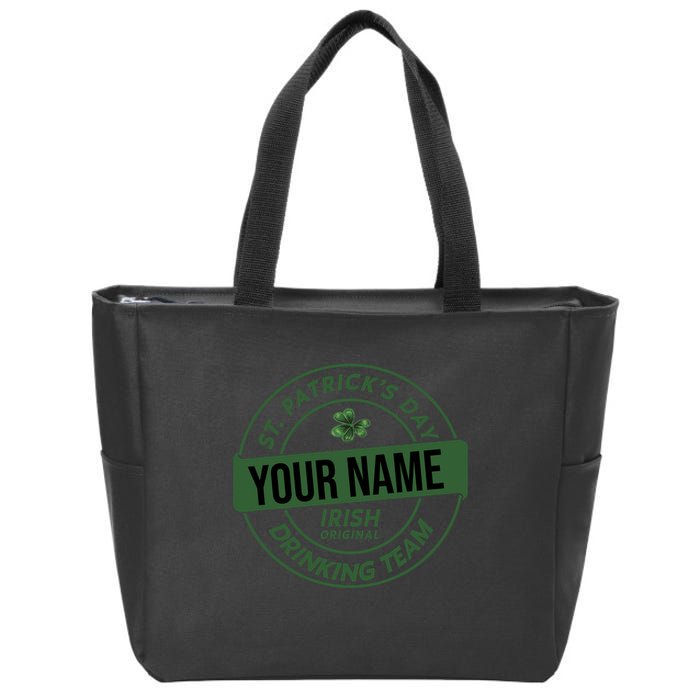 Personalized Irish Shirt Drinking Team Zip Tote Bag