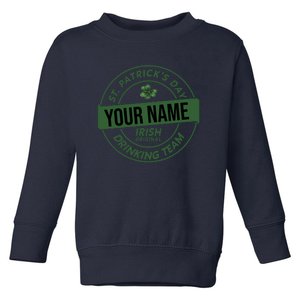 Personalized Irish Shirt Drinking Team Toddler Sweatshirt