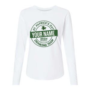 Personalized Irish Shirt Drinking Team Womens Cotton Relaxed Long Sleeve T-Shirt