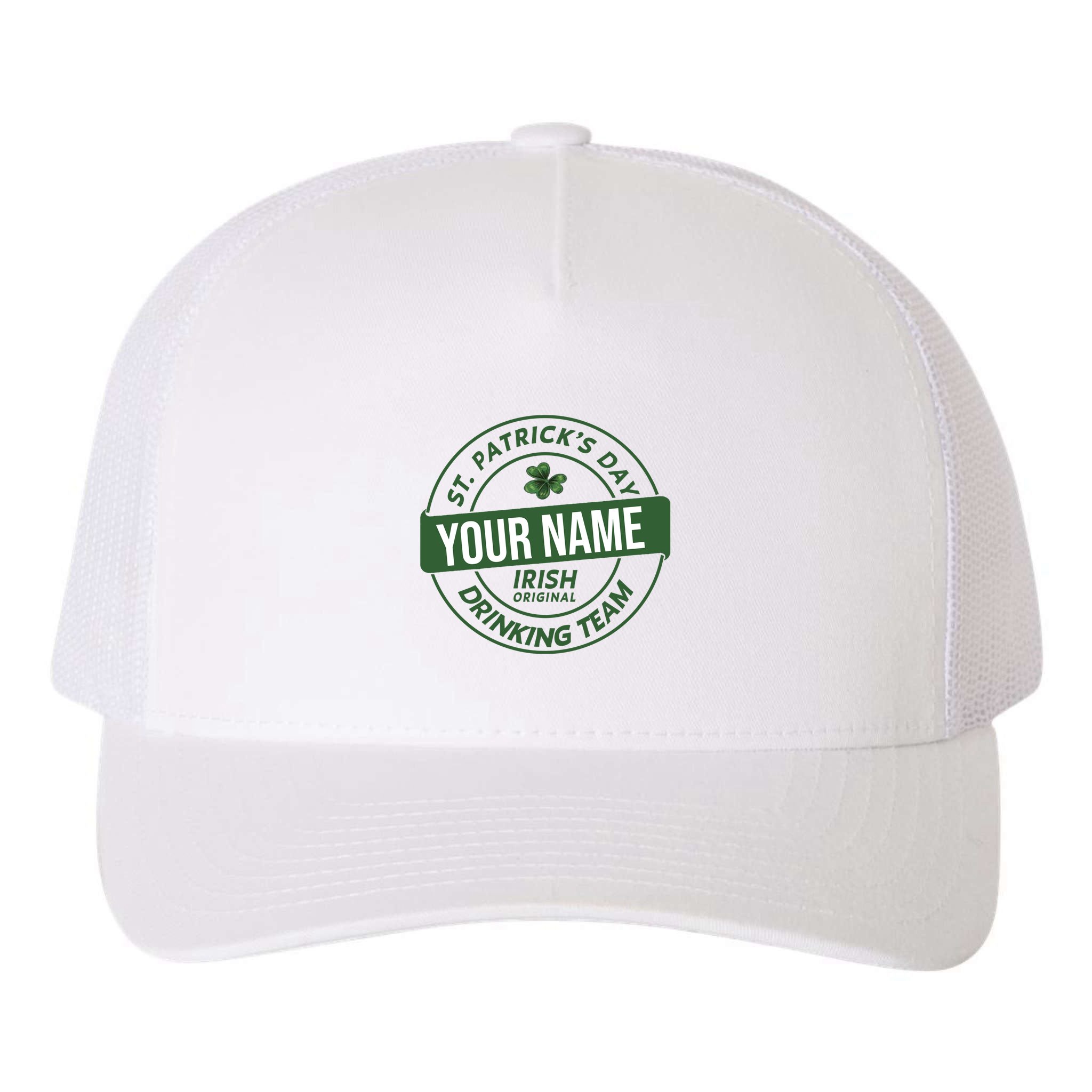 Personalized Irish Shirt Drinking Team Yupoong Adult 5-Panel Trucker Hat