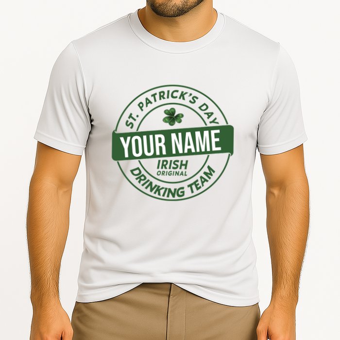 Personalized Irish Shirt Drinking Team Cooling Performance Crew T-Shirt