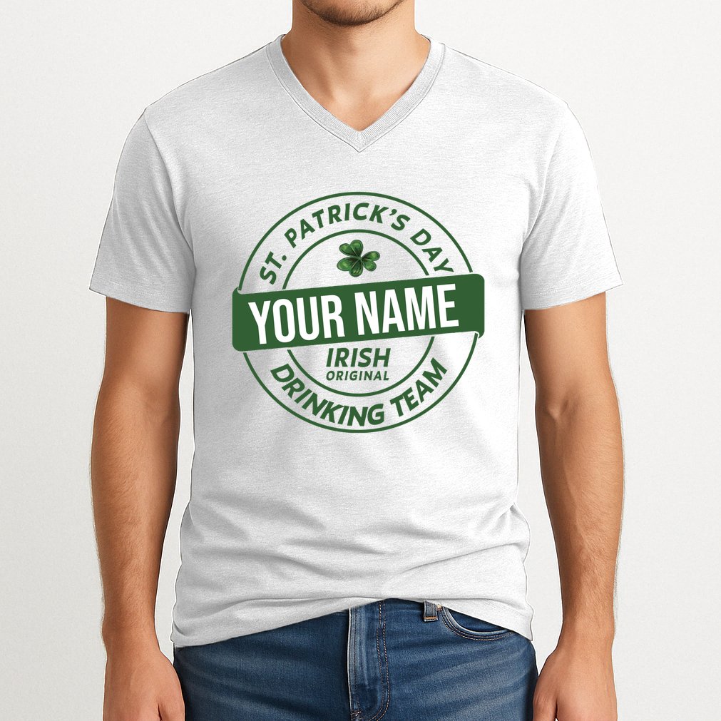 Personalized Irish Shirt Drinking Team V-Neck T-Shirt